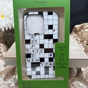 Kate Spade Crossword Wordplay iPhone 16 Pro Case NEW